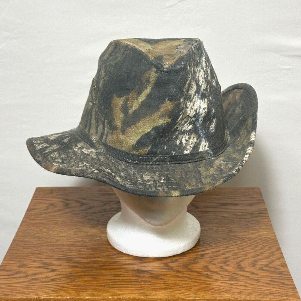 Mossy Oak Camo Boonie Wide Brim Hat Ventilation Eyelets Size L Outdoors